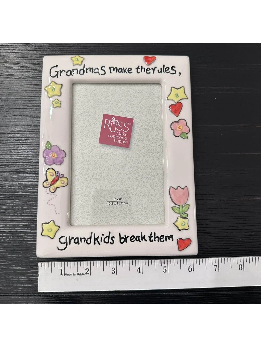 Grandmas Make Their Rules Grandkids Break Them Russ 4x6 Frame New